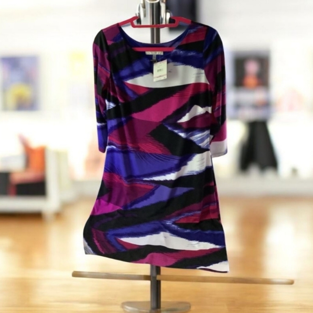 Kasper dress colorful NWT 99$ size (6) Beautiful pink purple black white